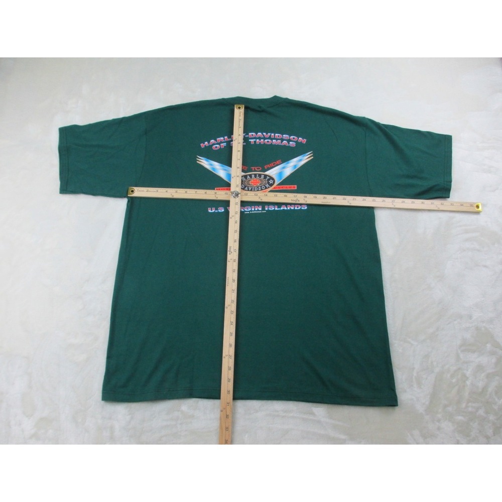 NEW VINTAGE Harley Davidson Shirt Mens Extra Large Green Road King Biker 2000 - Picture 8 of 12